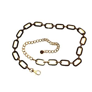 Charter Club Chain Link Adjustable Belt Black and Gold
